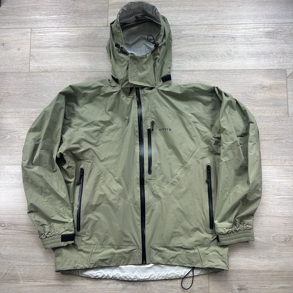 Orvis Large Waterproof Wading Jacket Green Rod And Tackle Hooded